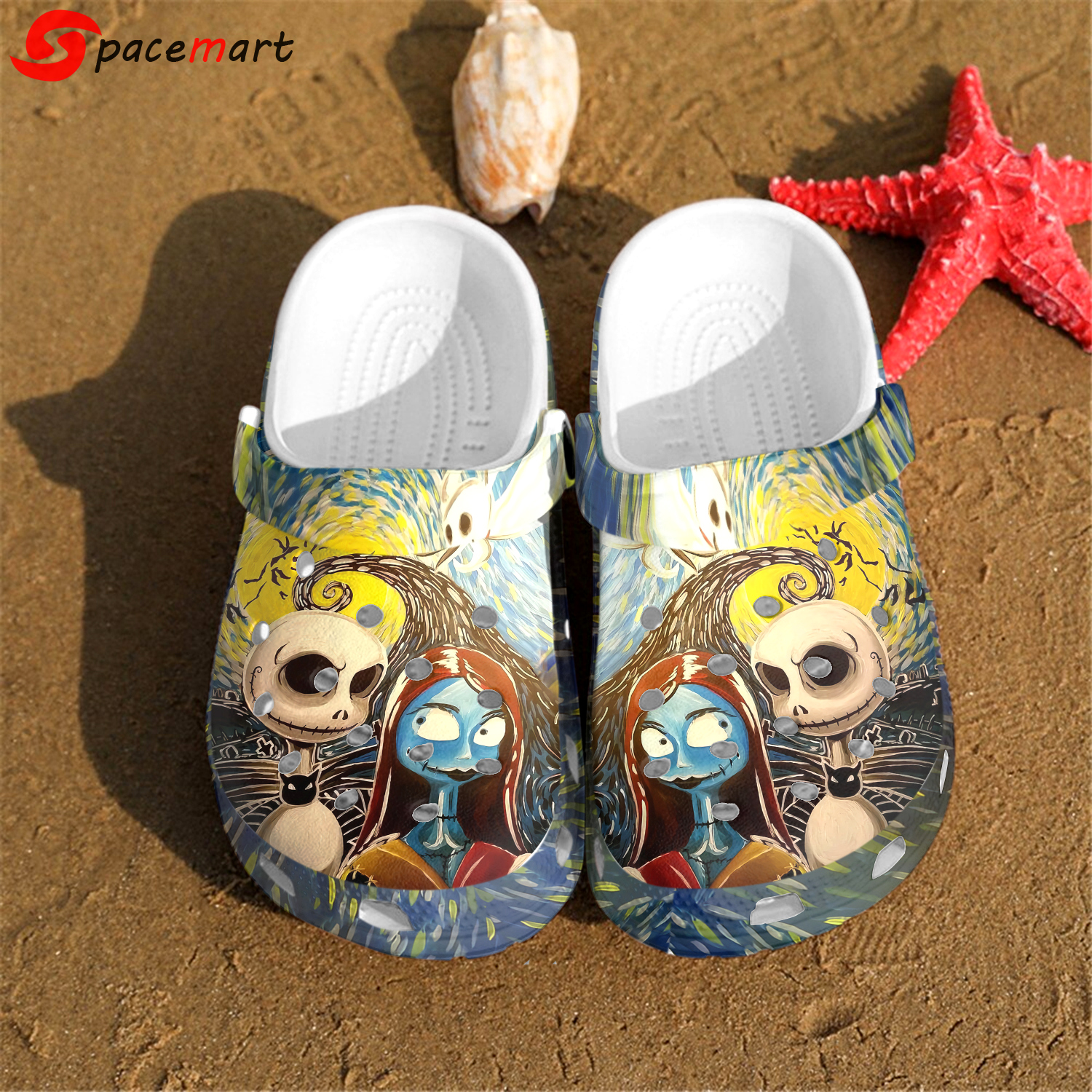 Crocs outfit - jack skellington and sally the nightmare before christmas movie vangogh painting crocband crocs clogs - 1297 Crocs Outfit
