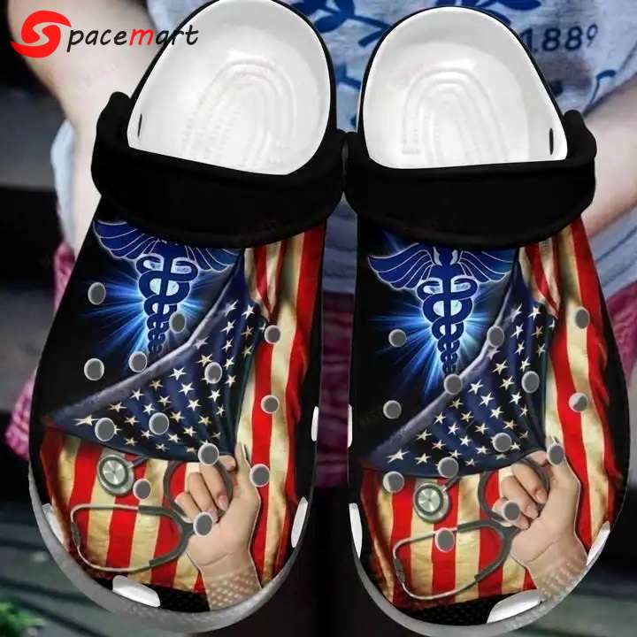 Crocs outfit - nurse american flag nursing symbol crocs crocband clogs - 1516 Crocs Outfit