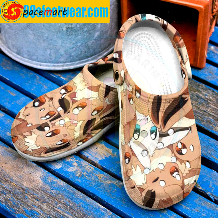 Crocs outfit - pokemon crocs – eevee seamless pattern crocs classic custom clog - 1889 Crocs Outfit
