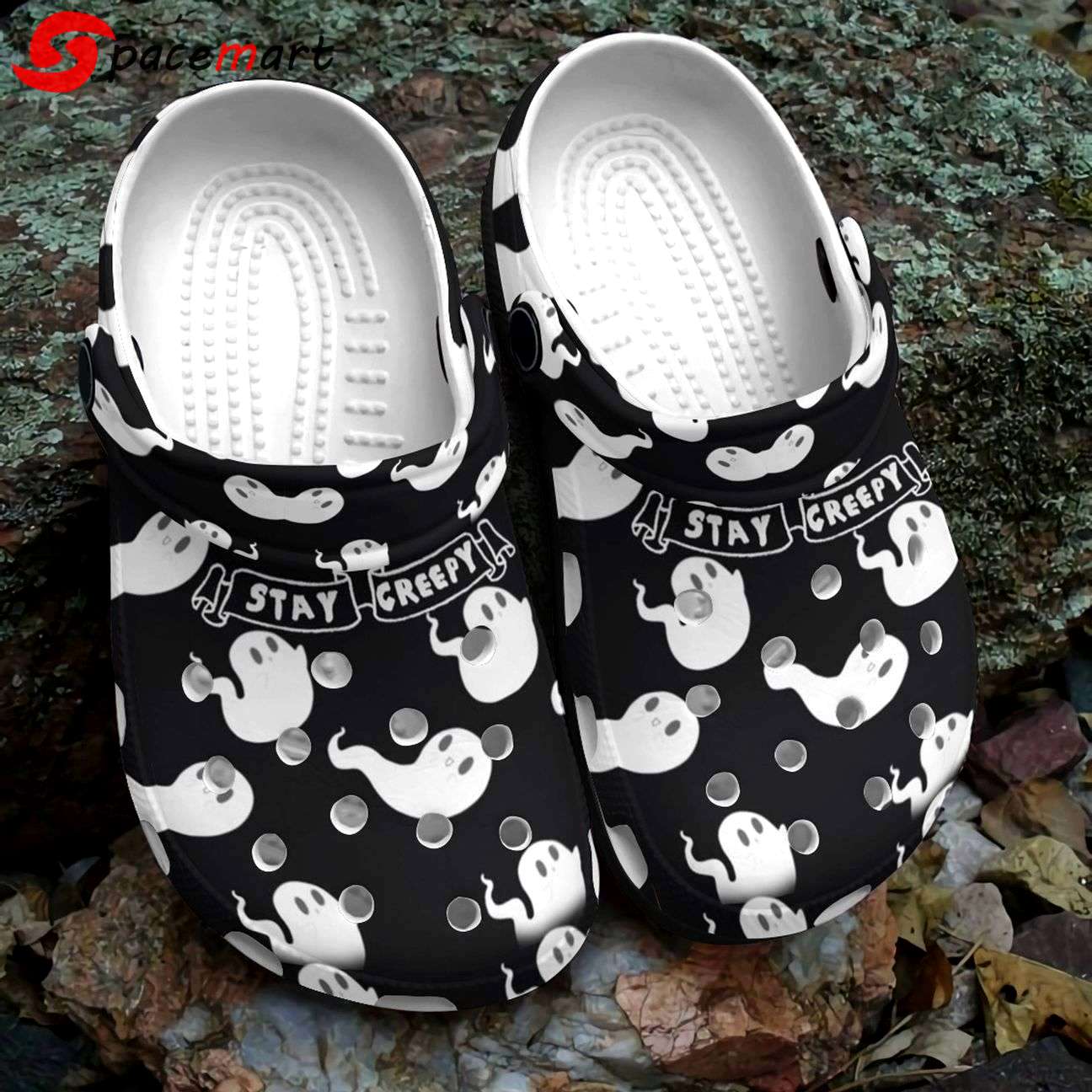 Crocs outfit - stay creepy boo ghost halloween crocs clogs crocband shoes - 2097 Crocs Outfit