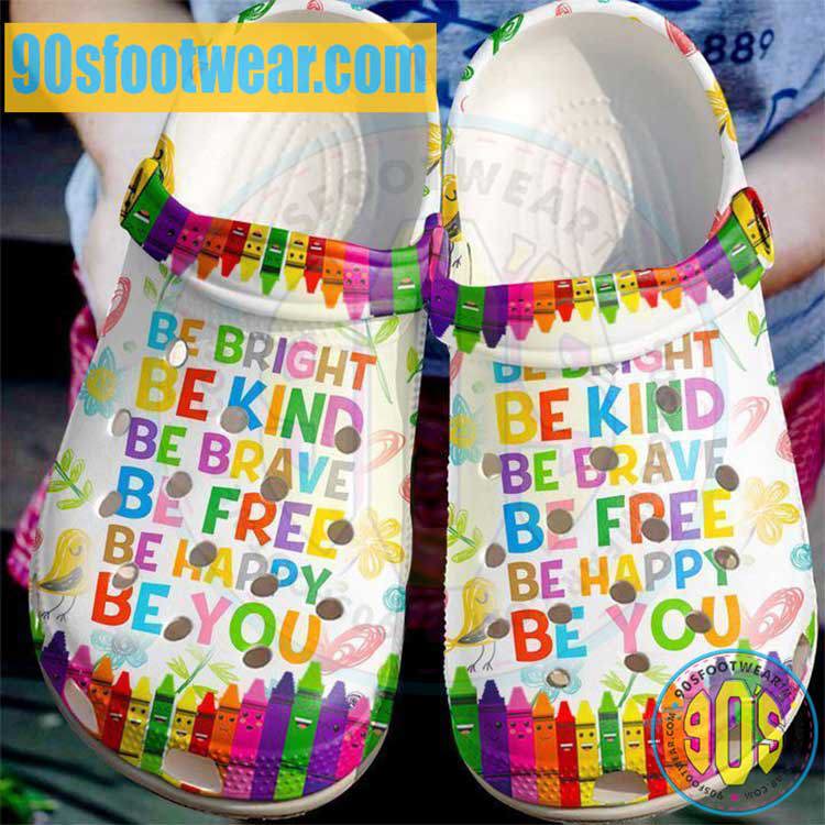 Crocs outfit - teacher crocs – be bright be kind be brave crayons clogs - 2153 Crocs Outfit