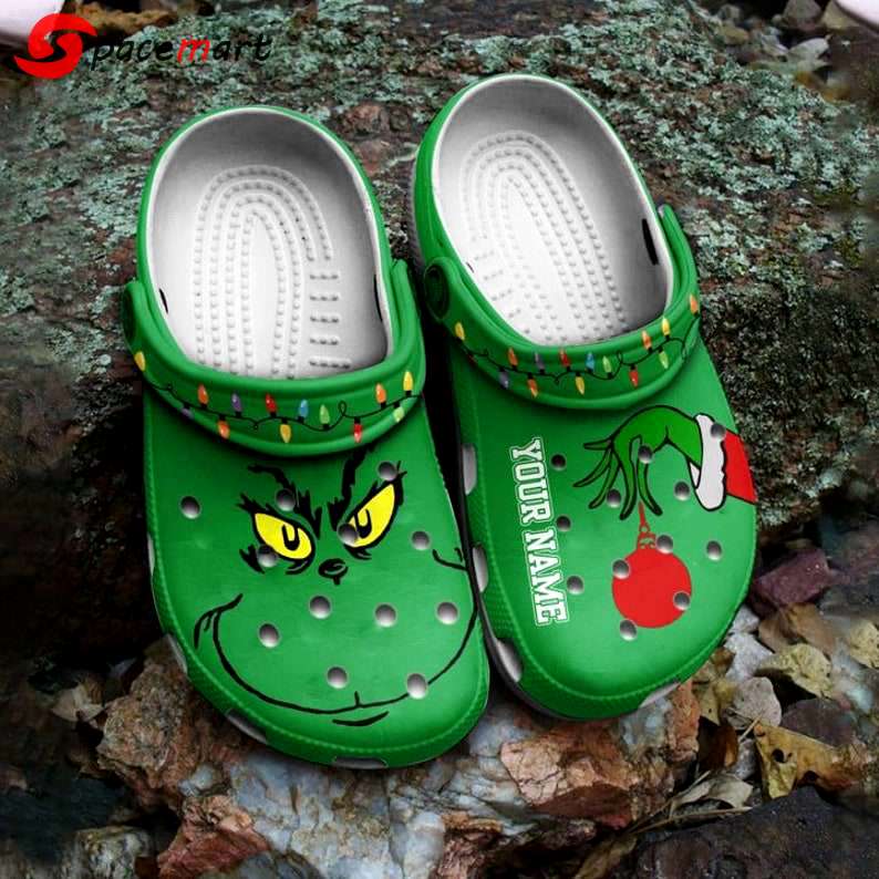 Crocs outfit - the grinch face christmas lights custom name crocs clogs crocband shoes - 2201 Crocs Outfit