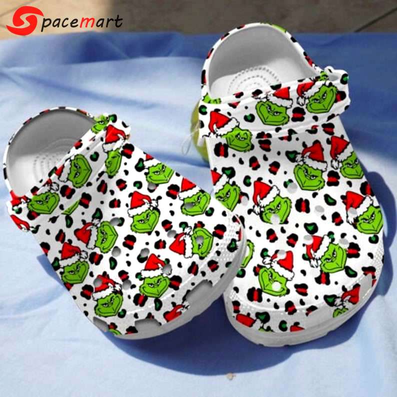 Crocs outfit - the grinch santa leopard christmas crocs clogs crocband shoes - 2209 Crocs Outfit