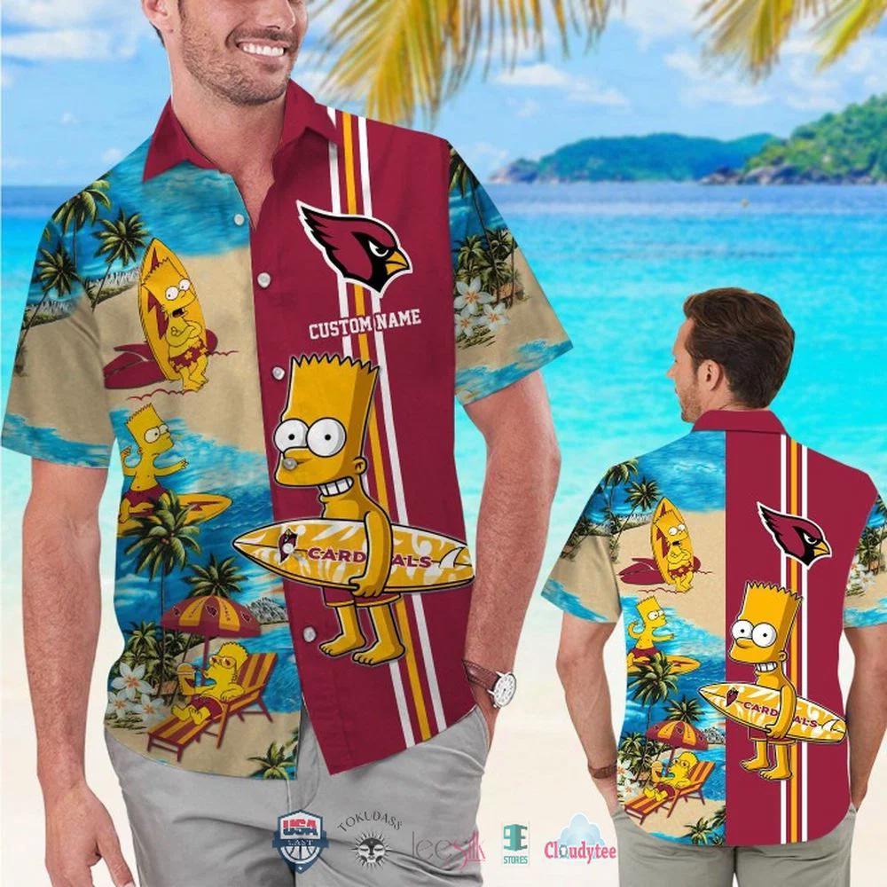 Custom name arizona cardinals bart simpson hawaiian shirt for men and women Hawaii Shirt