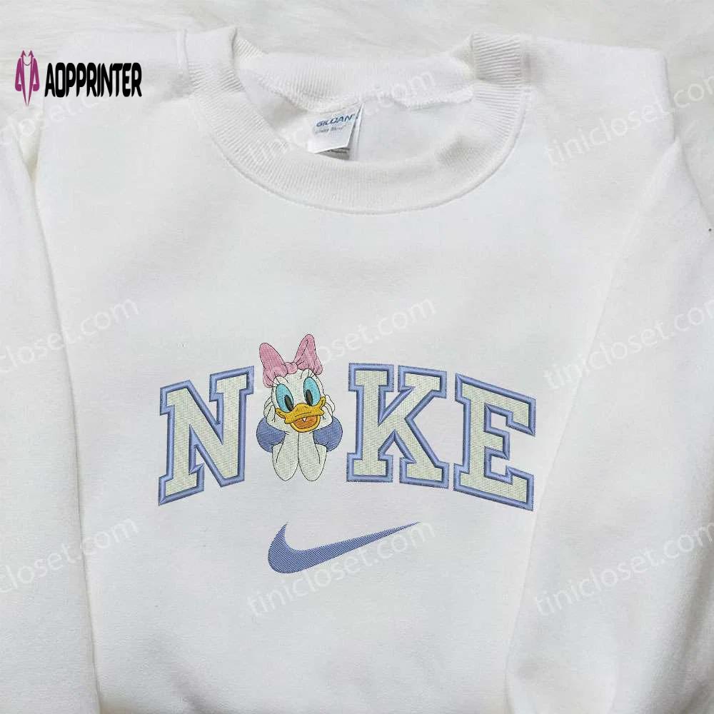 Cute daisy duck x nike embroidered shirt – disney cartoon inspired nike tee Embroidered Shirt