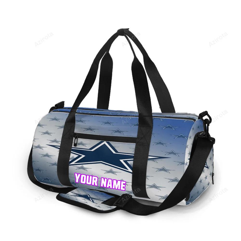 Dallas cowboys small stars behind personalized name travel bag gym bag 1029 Travel Bag