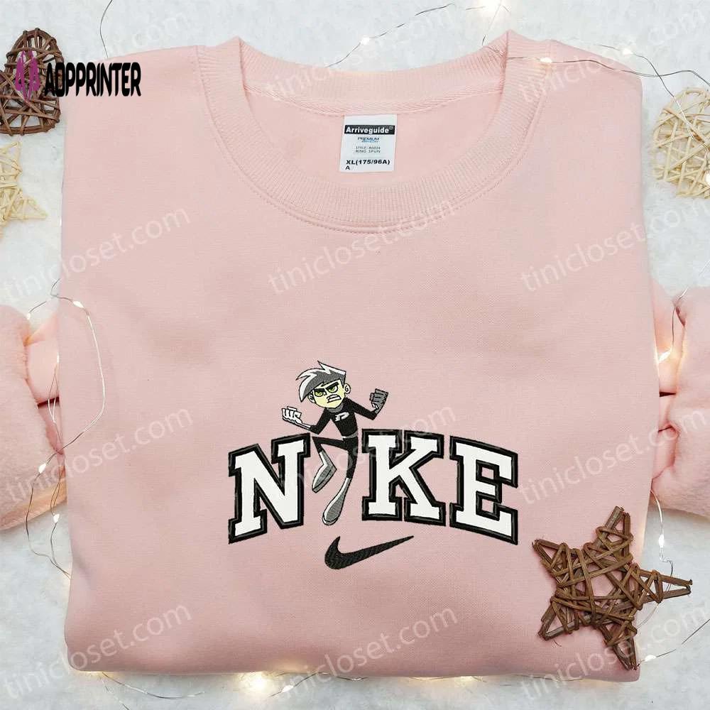 Danny phantom x nike cartoon embroidered shirt – stylish & unique nike-inspired design! Embroidered Shirt