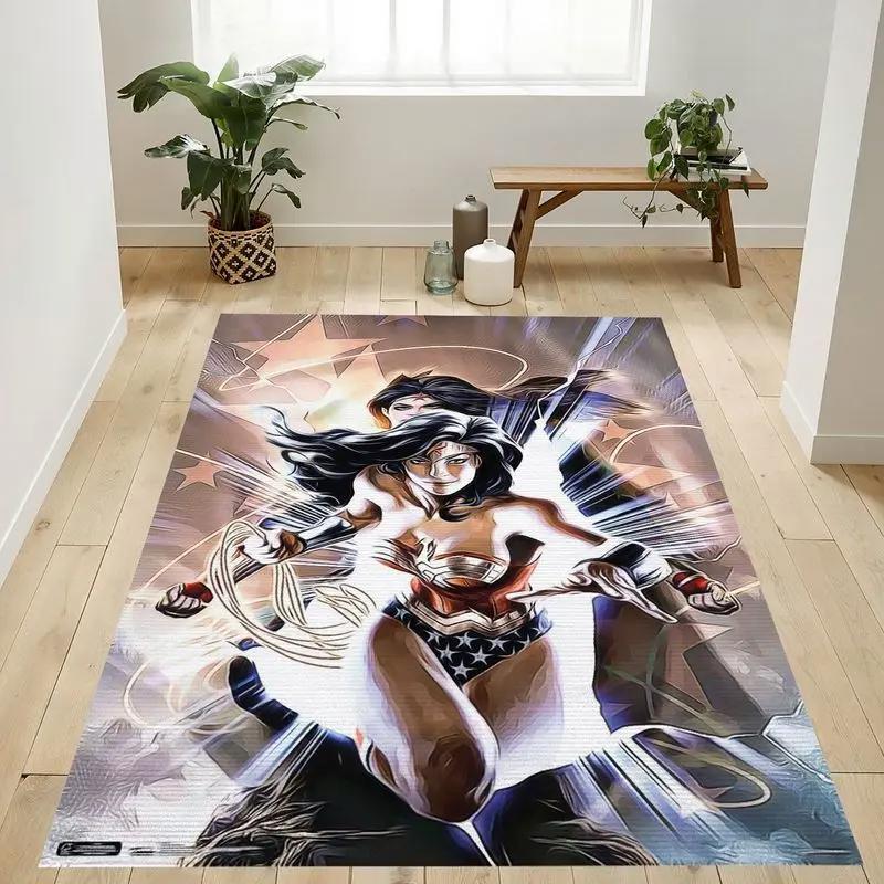 Dc comics wonder woman area rug living room and bed room rug Rectangle Rug