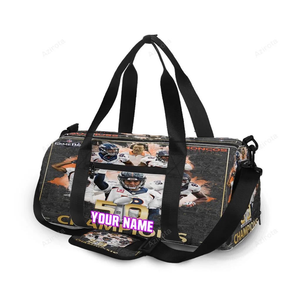 Denver broncos denver broncossuper bowl 50 champs personalized name travel bag gym bag 1276 Travel Bag