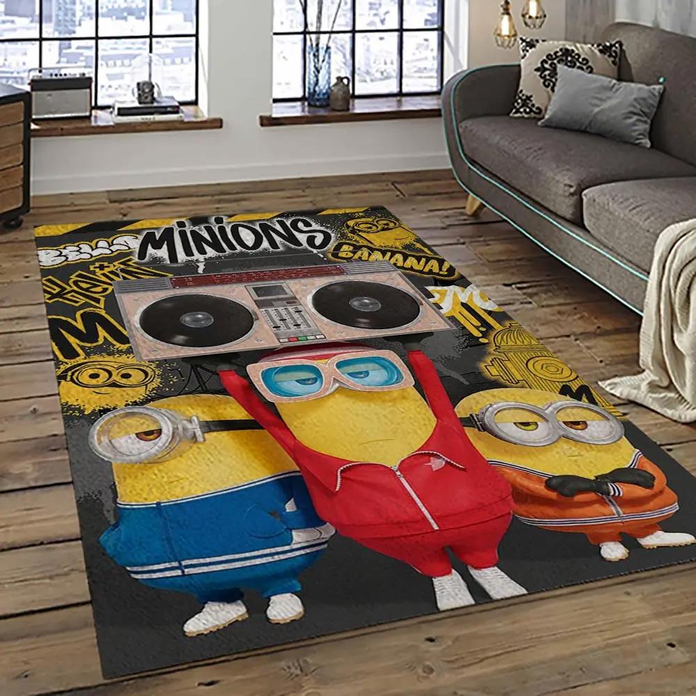 Despicable me film movie minion characters area rug home decor halloween gift best present for friends dmm56 Rectangle Rug