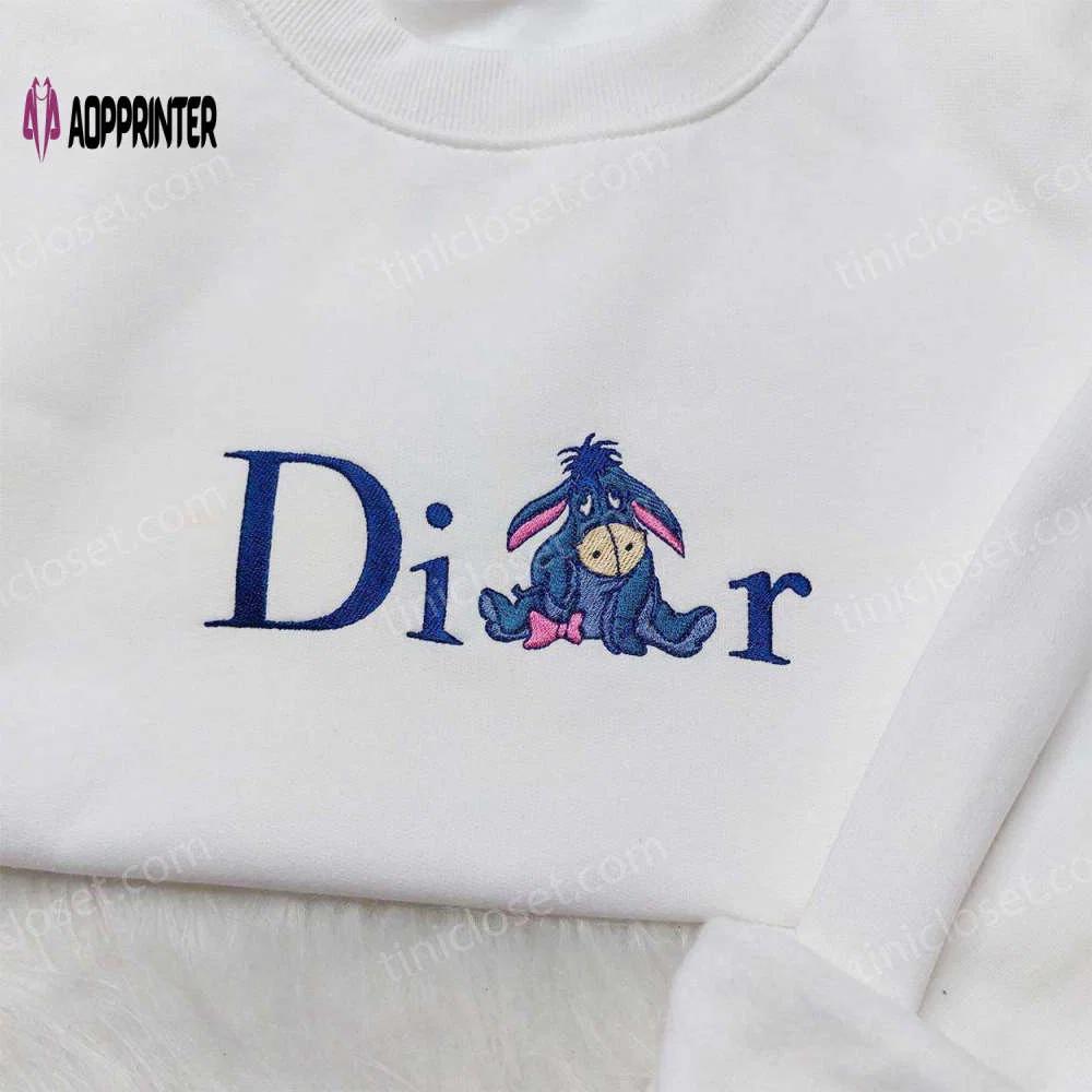 Dior eeyore embroidered sweatshirt: disney winnie the pooh shirt stylish hoodie Embroidered Shirt