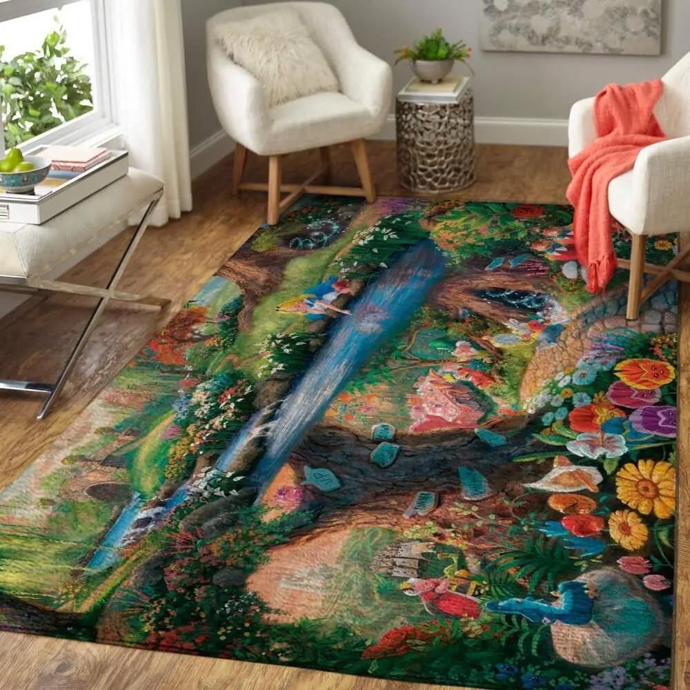 Disney alice in wonderland area rug movie rug regtangle carpet floor Rectangle Rug