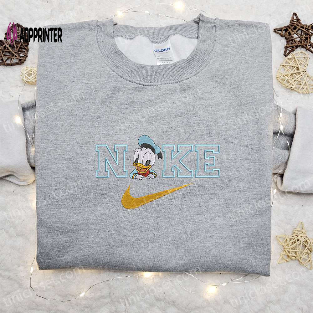 Disney-inspired baby donald duck x nike embroidered shirt: best custom birthday gift idea Embroidered Shirt