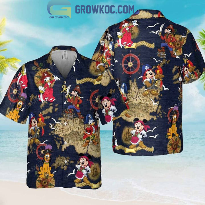 Disney mickey minnie goofy pirates hawaiian shirt Hawaii Shirt Shorts & Flip Flops