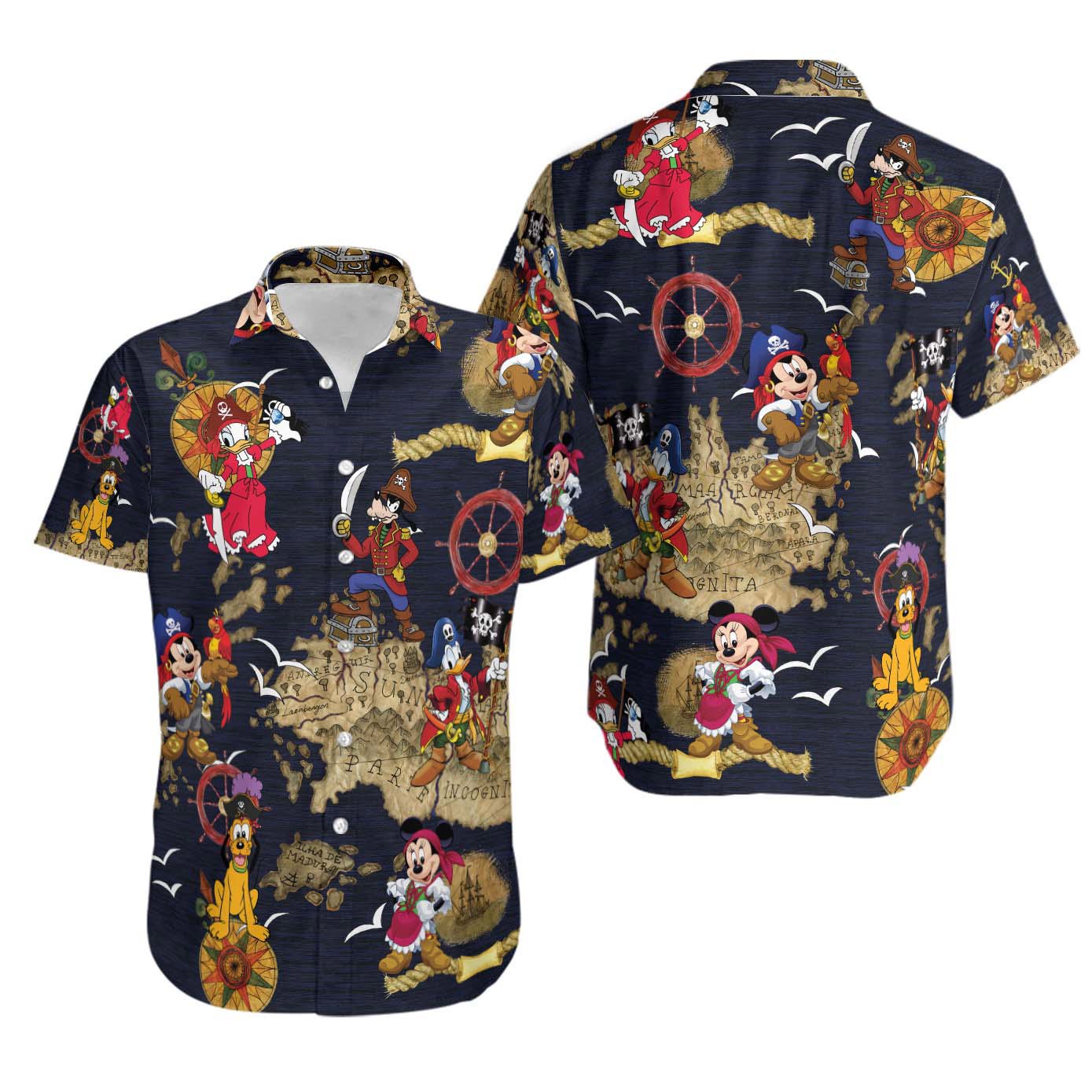 Disney pirates hawaiian shirt Hawaii Shirt Shorts & Flip Flops