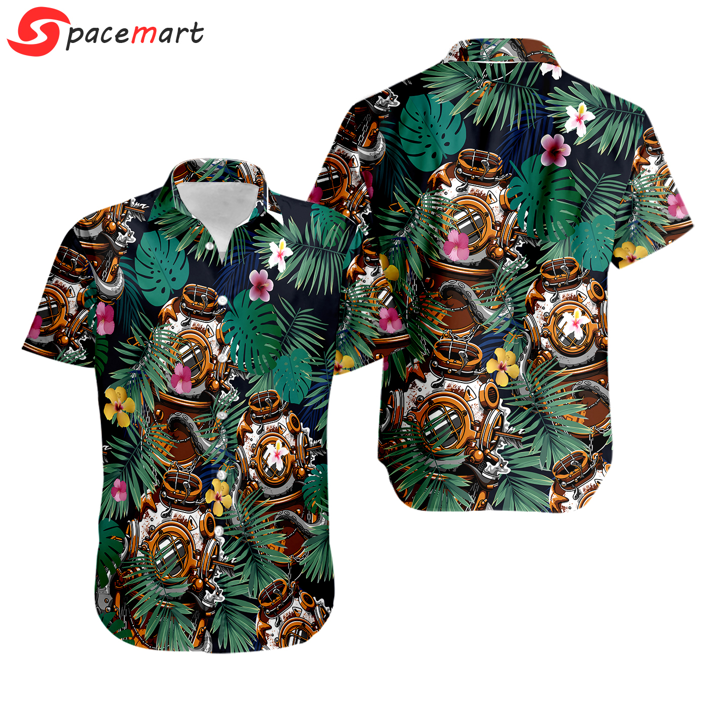 Diving hard hat hawaiian shirt Hawaii Shirt Shorts & Flip Flops