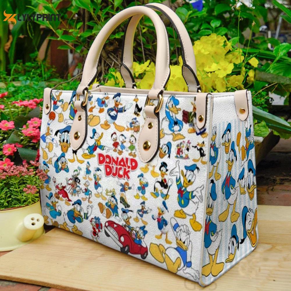 Donald duck hand leather bag for women gift 2191 Women Leather Hand Bag