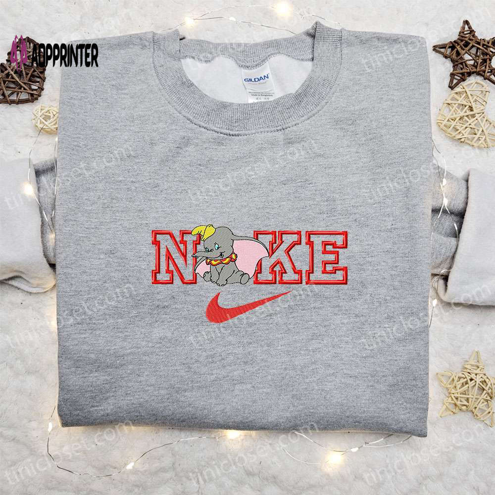Dumbo x nike cartoon embroidered shirt disney inspired limited edition Embroidered Shirt
