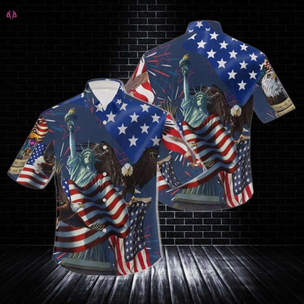 Eagle flag american hawaiian shirt summer gift 2023 Hawaii Shirt