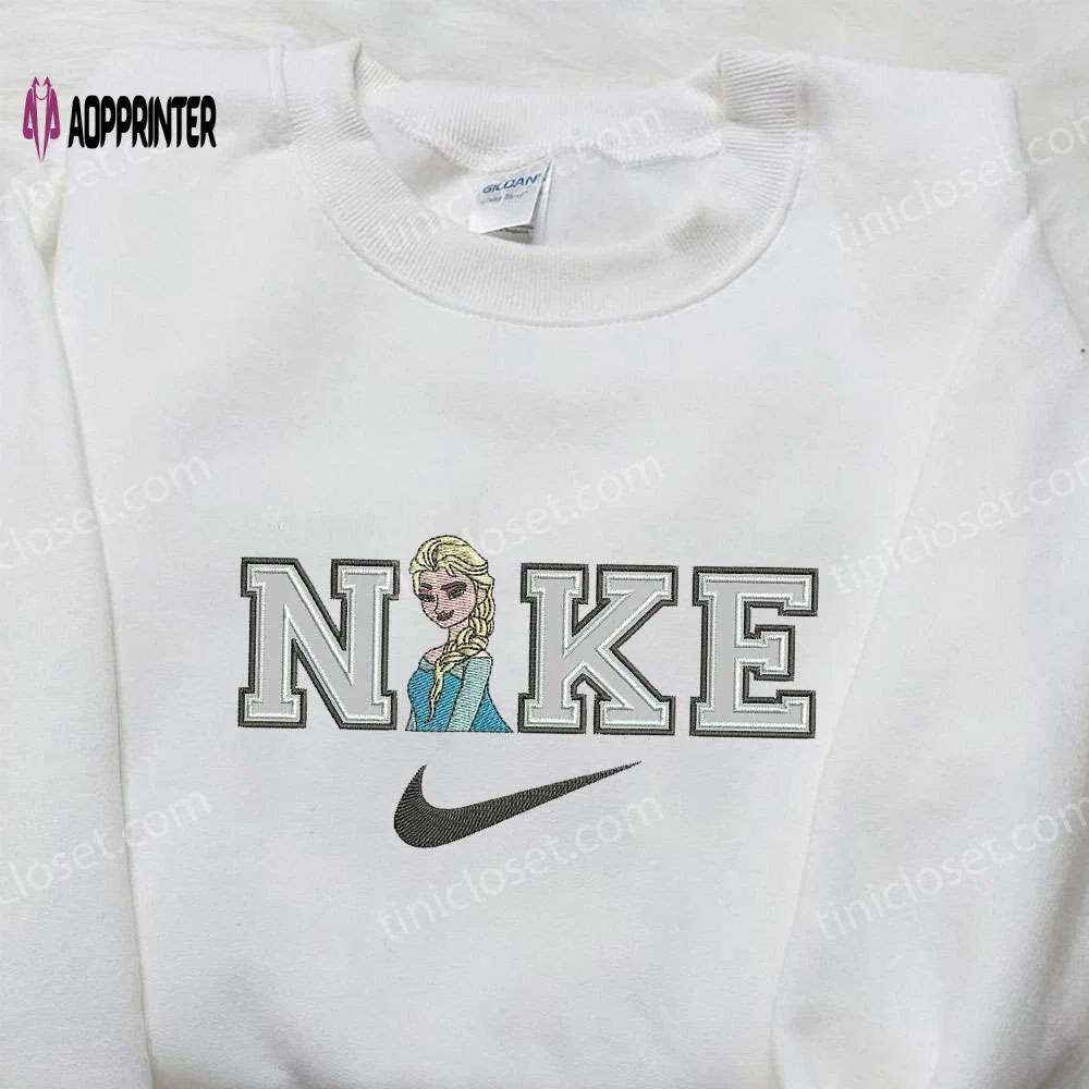 Elsa half x nike embroidered shirt – custom frozen design shop now! Embroidered Shirt