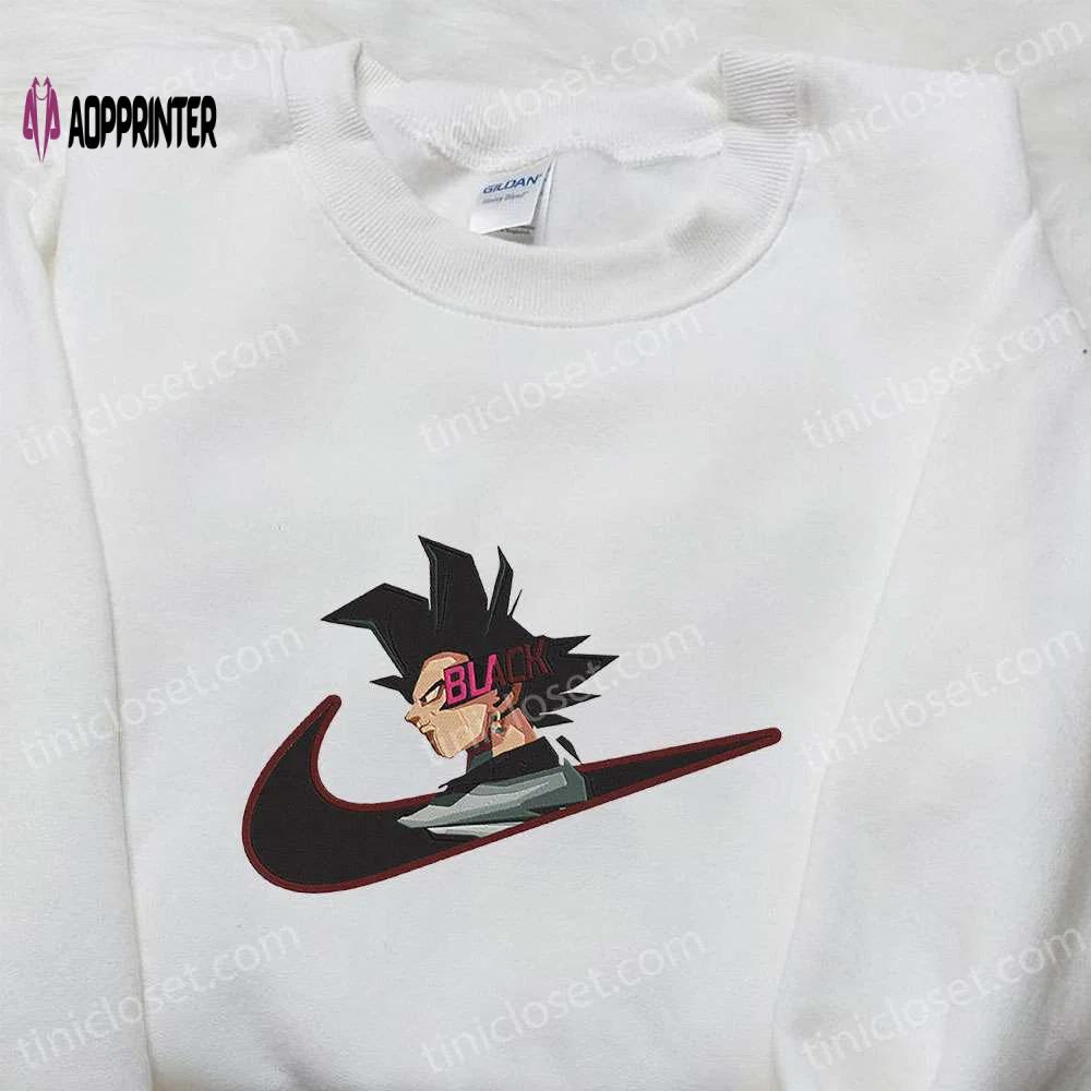 Exclusive goku black x nike swoosh anime shirt dragon ball custom embroidered Embroidered Shirt