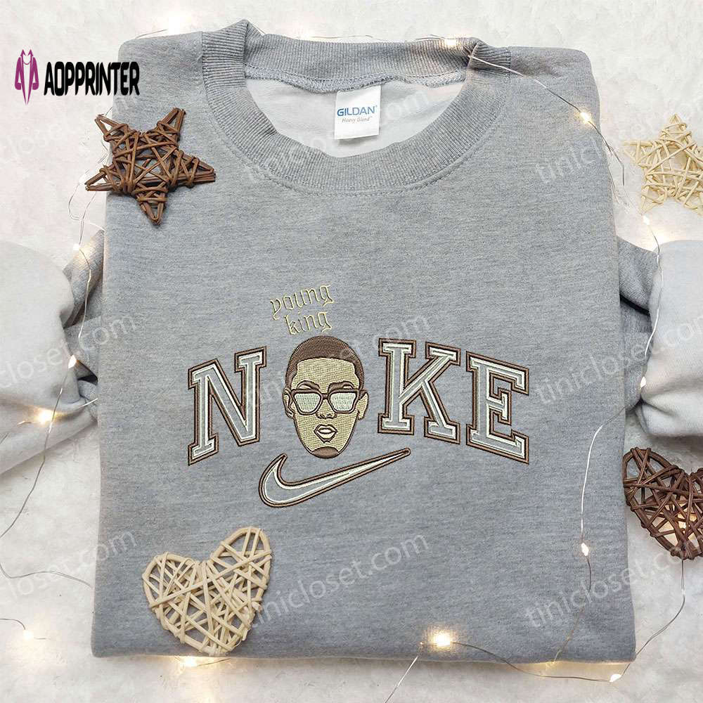 Exclusive young king x nike embroidered hoodie & celebrity shirt – get inspired with nike s trendy embroidered collection Embroidered Shirt