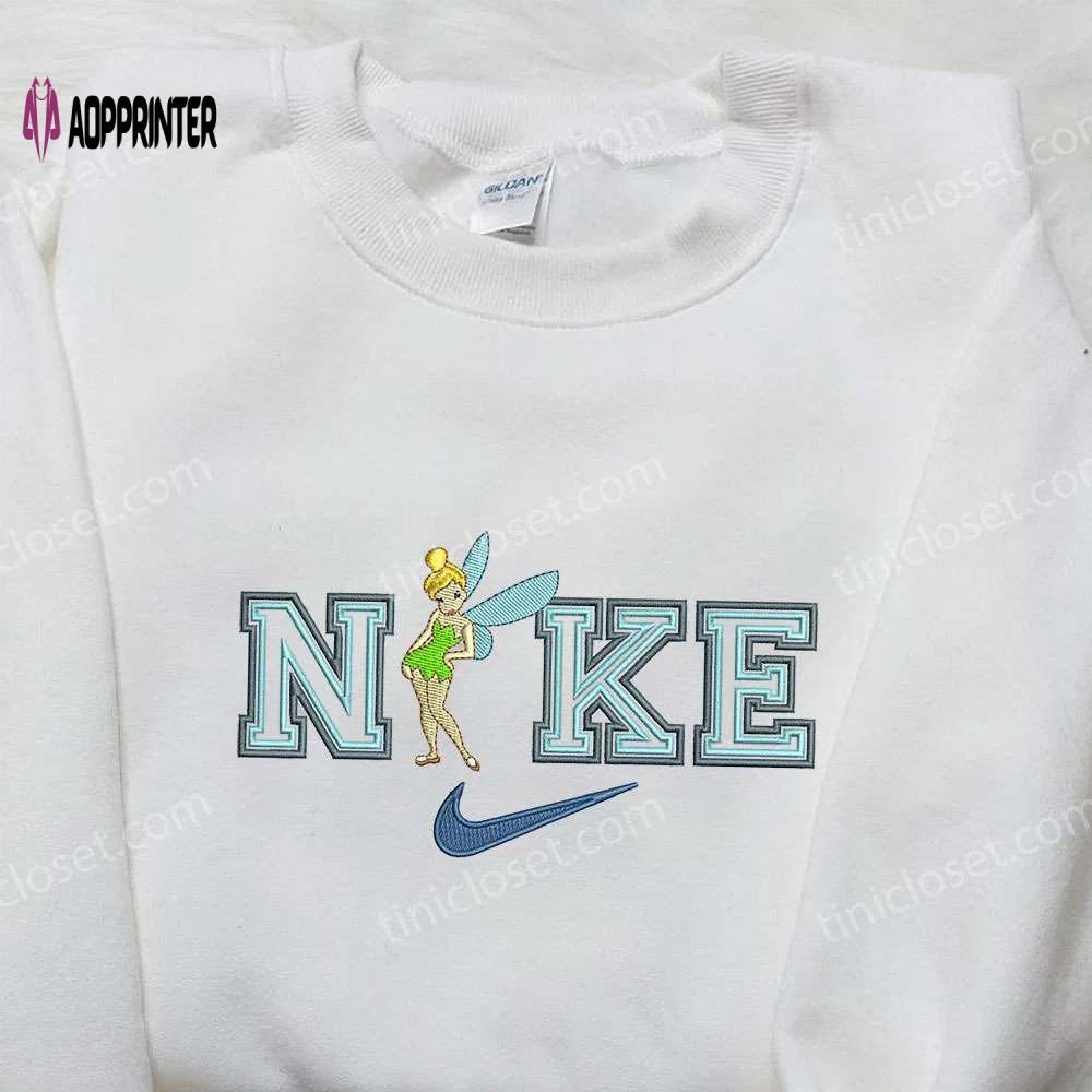 Fairy x nike embroidered shirt: tinker bell design customizable – shop now! Embroidered Shirt