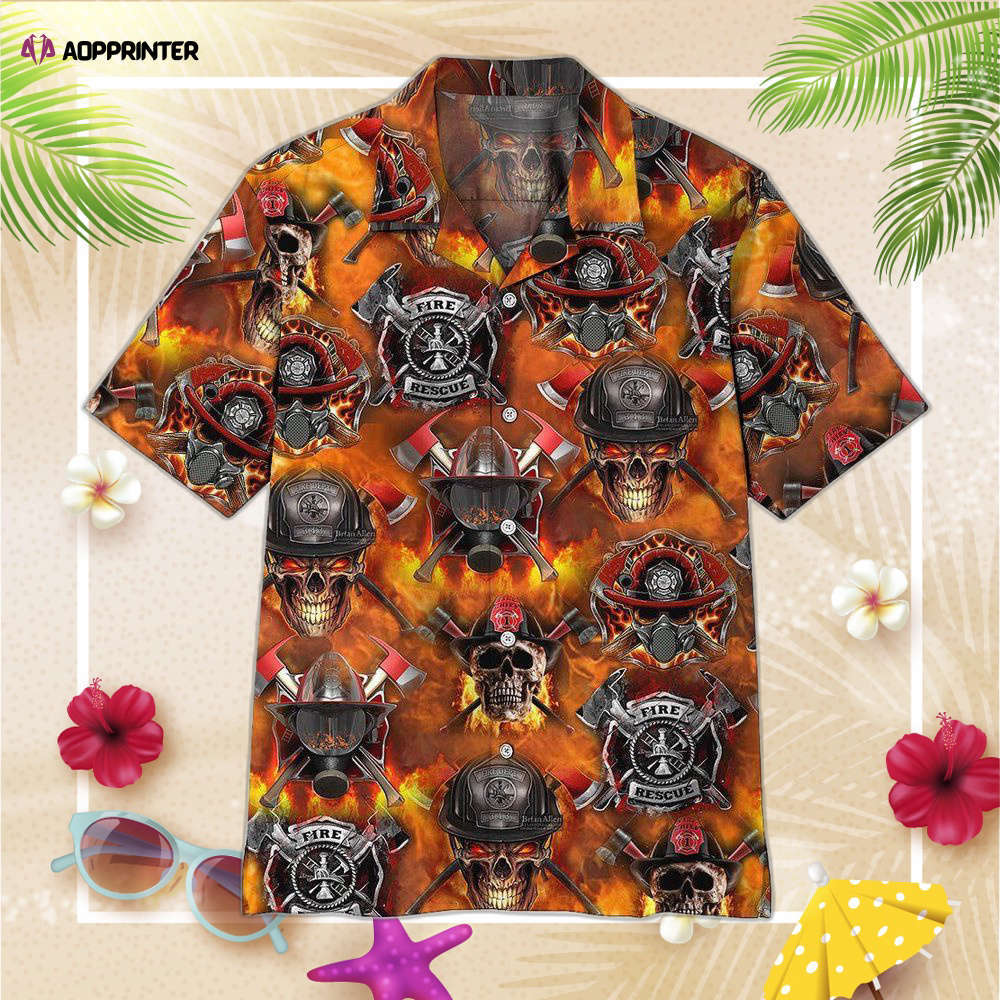 Firefighter skull custom hawaiian shirt, gift for men and women Hawaii Shirt