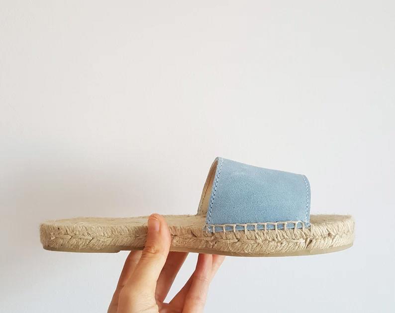 Flat blue espadrilles