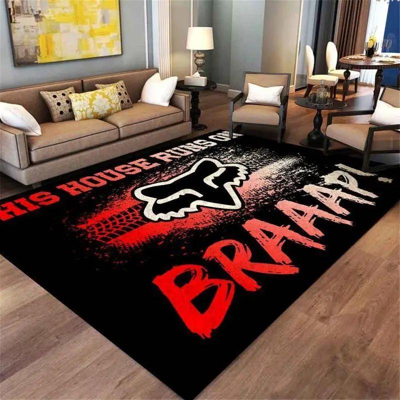 Fox racing logo ink spray carpet floorarea rugs living room area rug home decor Rectangle Rug