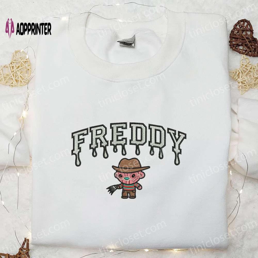 Freddy krueger drip embroidered sweatshirt: horror movie hoodie best halloween gift ideas Embroidered Shirt