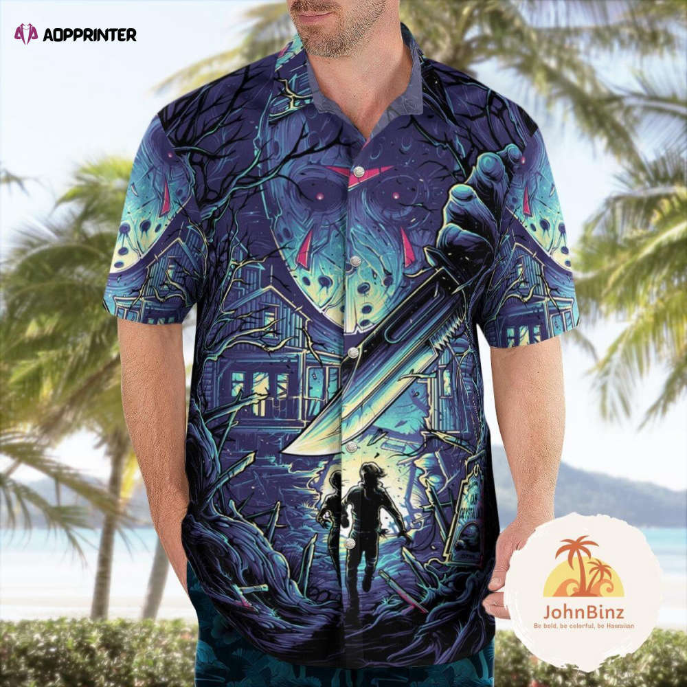 Friday the 13th hawaiian shirt – jason voorhees horror button up for men Hawaii Shirt