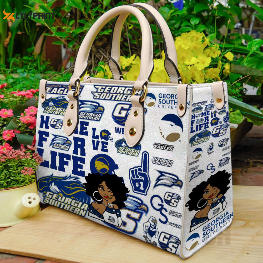 Georgia southern eagles leather handbag gift for women 687 Women Leather Hand Bag