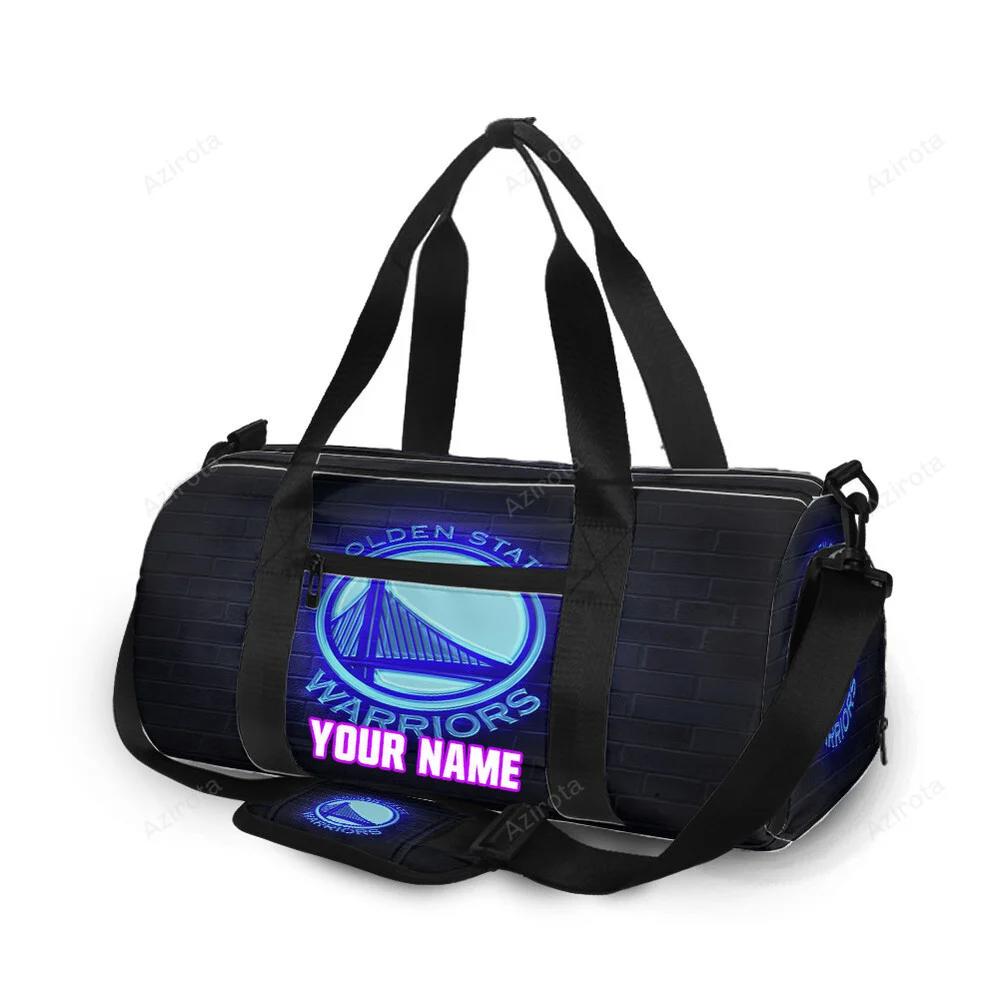 Golden state warriors emblem neon on the wall personalized name travel bag gym bag 1441 Travel Bag