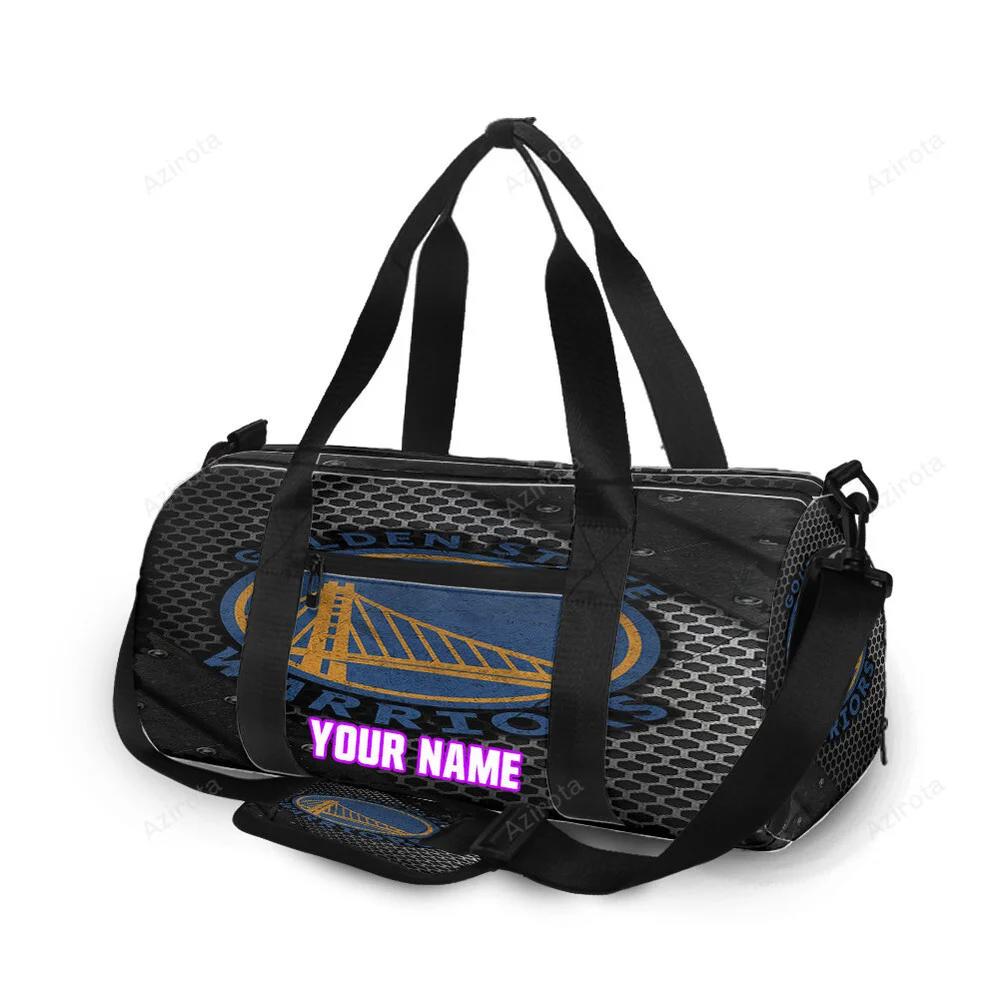 Golden state warriors texture metal pattern personalized name travel bag gym bag 2126 Travel Bag