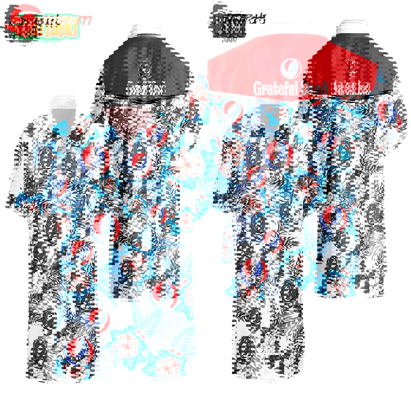 Grateful dead rock band hawaiian shirt Hawaii Shirt Shorts & Flip Flops