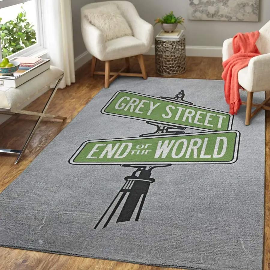 Grey street end of the world – life quotes area rug for living room home decor Rectangle Rug