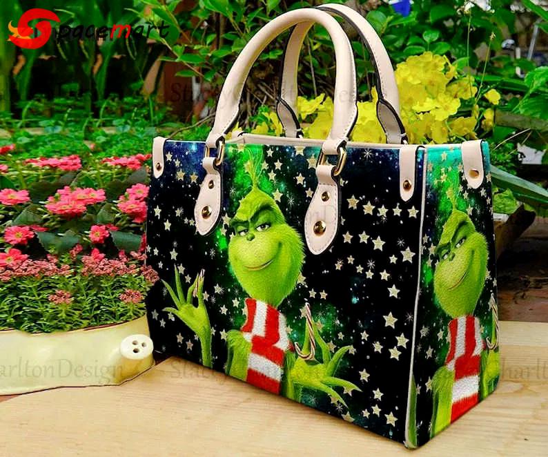 Grinch christmas a leather handbag for women gift 4083 Women Leather Hand Bag