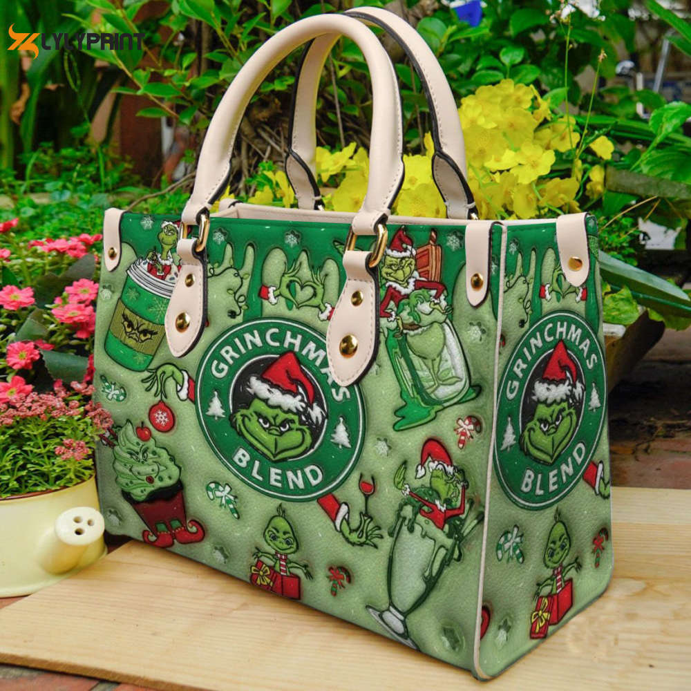 Grinch leather handbag gift for women u2 4397 Women Leather Hand Bag