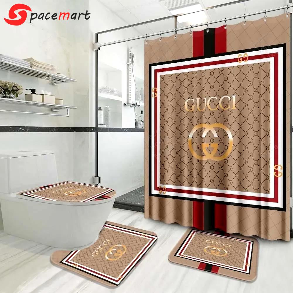 Gucci bathroom set luxury fashion brand hypebeast home decor bath mat Bathroom Set