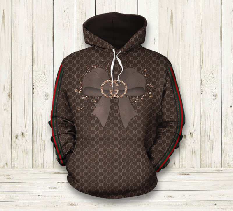 Gucci brown unisex hoodie for men women luxury brand outfit Hoodie 3D