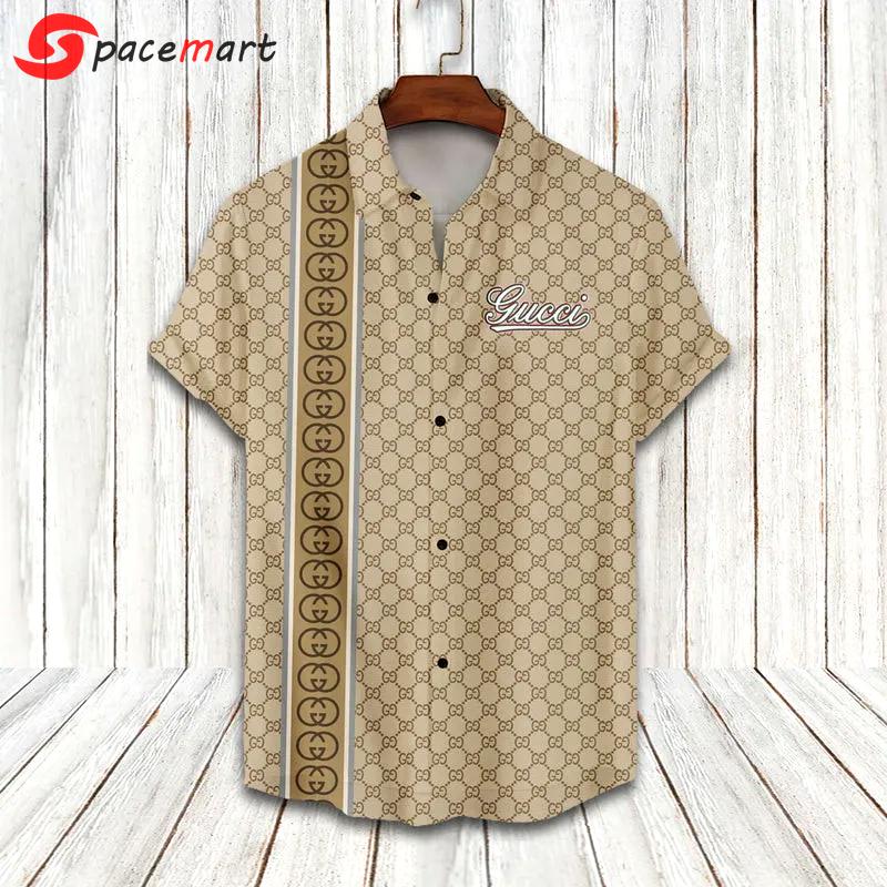 Gucci cream luxury brand fashion hawaii shirt for men 9 Hawaii Shirt