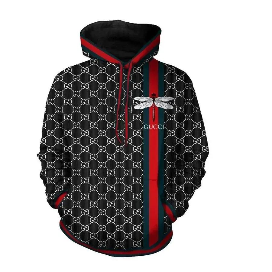 Gucci dragonfly black unisex hoodie gucci logo hoodie for men women Hoodie 3D