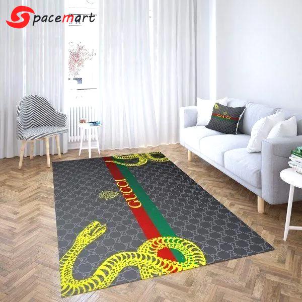 Gucci grey logo type 987. Upgrade Your Living Room with Luxury Home Decor: Area Carpets, Floor Decor, Door Mats, and Hot Gift Items with style a High-End Fashion Brand Rectangle Rug