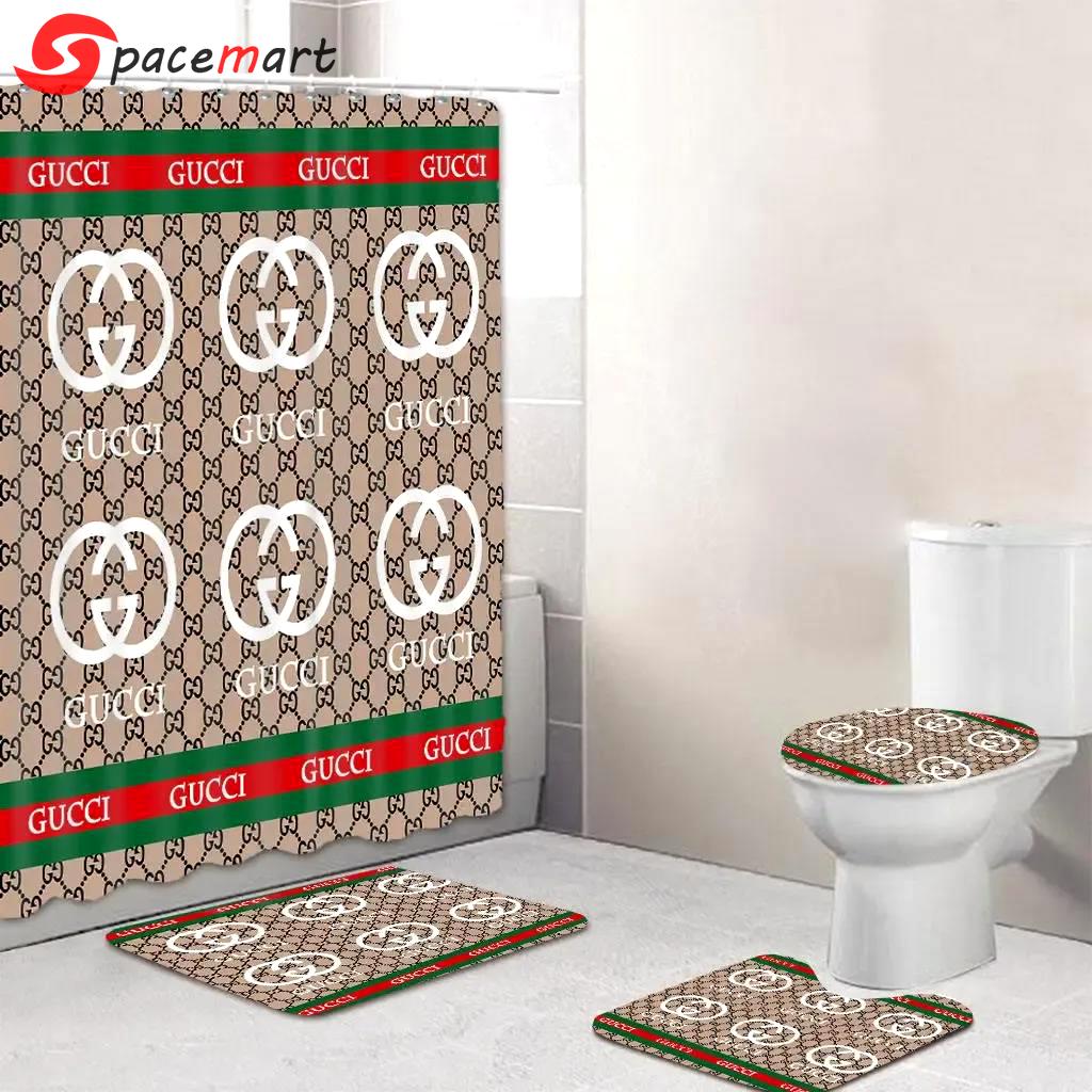 Gucci italy white bath mat home decor bathroom sets luxury fashion brand hypebeast Bathroom Set