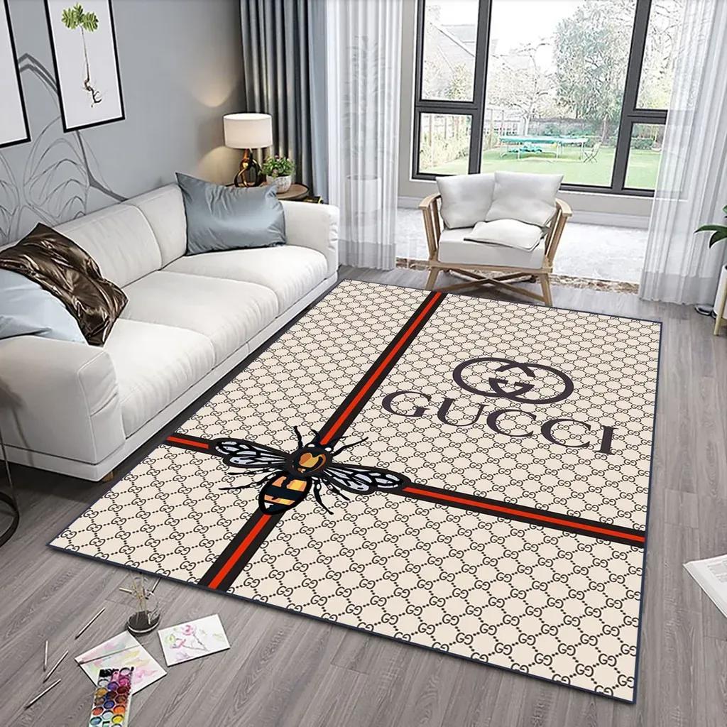 Gucci limited edition logo type 1057. Upgrade Your Living Room with Luxury Home Decor: Area Carpets, Floor Decor, Door Mats, and Hot Gift Items with style a High-End Fashion Brand Rectangle Rug