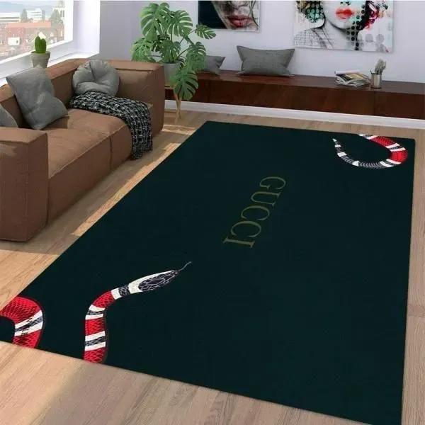 Gucci limited edition logo type 1066. Upgrade Your Living Room with Luxury Home Decor: Area Carpets, Floor Decor, Door Mats, and Hot Gift Items with style a High-End Fashion Brand Rectangle Rug
