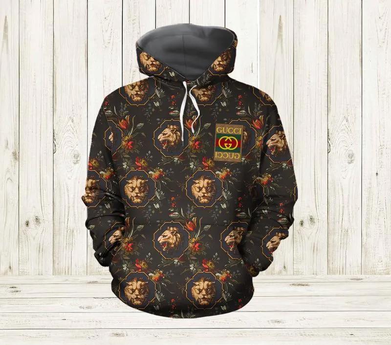 Gucci lion unisex hoodie for men women luxury brand clothing clothes outfit Hoodie 3D