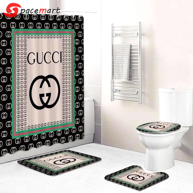 Gucci new bathroom set bath mat luxury fashion brand home decor hypebeast Bathroom Set