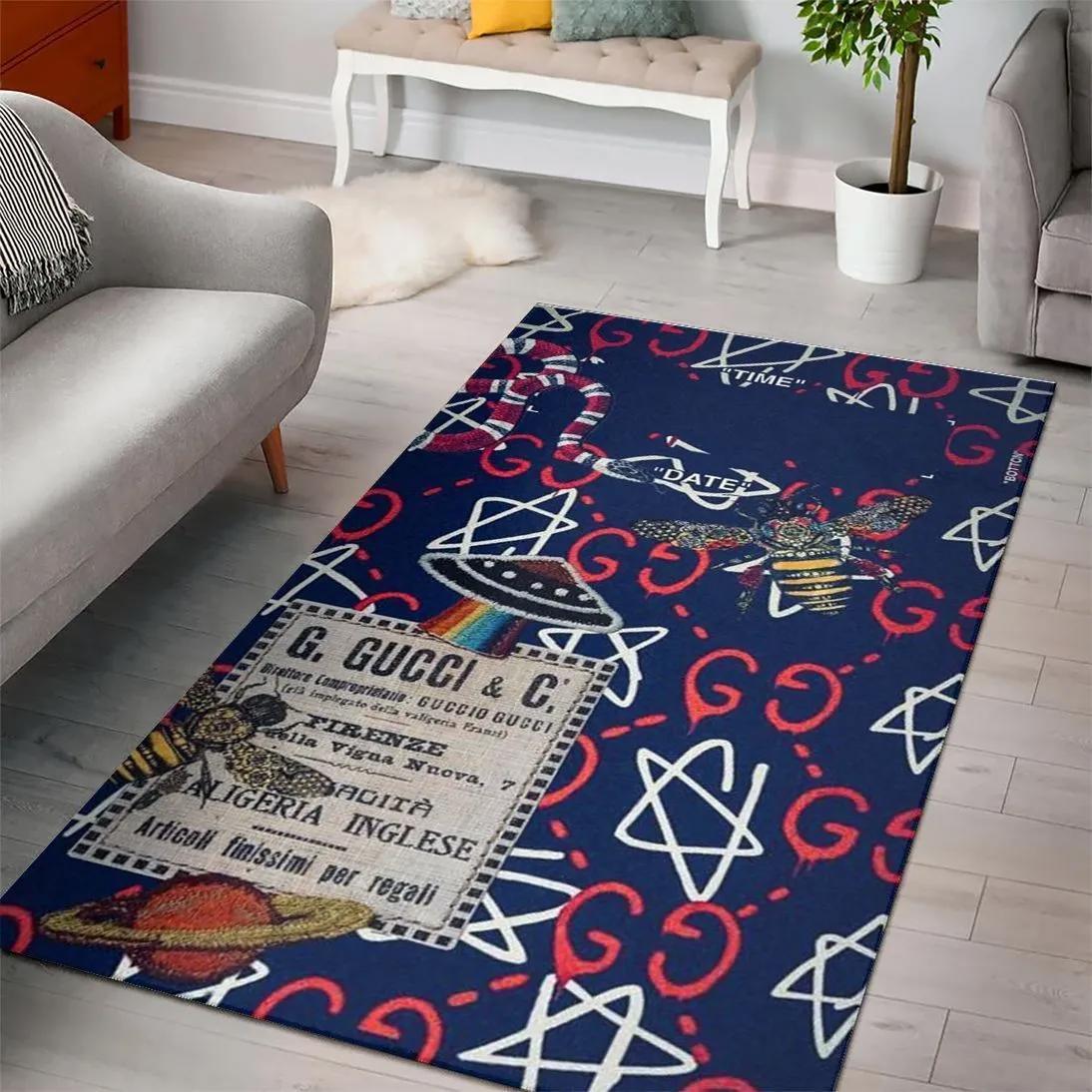 Gucci star logo type 918. Upgrade Your Living Room with Luxury Home Decor: Area Carpets, Floor Decor, Door Mats, and Hot Gift Items with style a High-End Fashion Brand Rectangle Rug